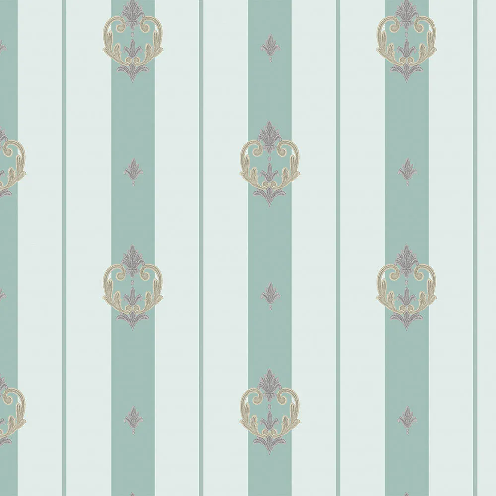 Teal Embossed Wallpaper – Regal Vintage (7804-2)